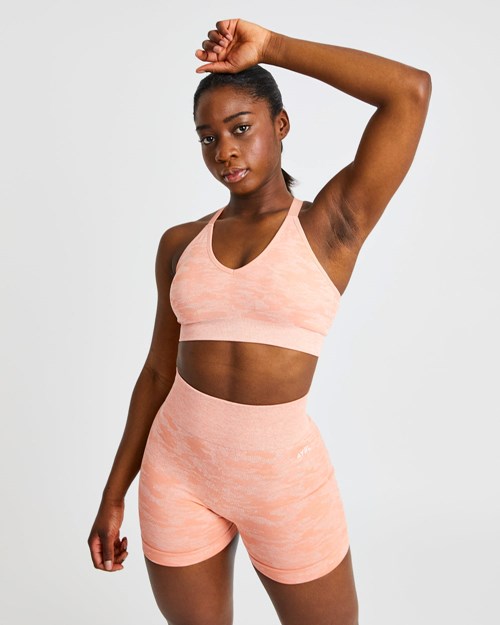 AYBL Evolve Camo Seamless Sports Bra Peach | 9106358-WB