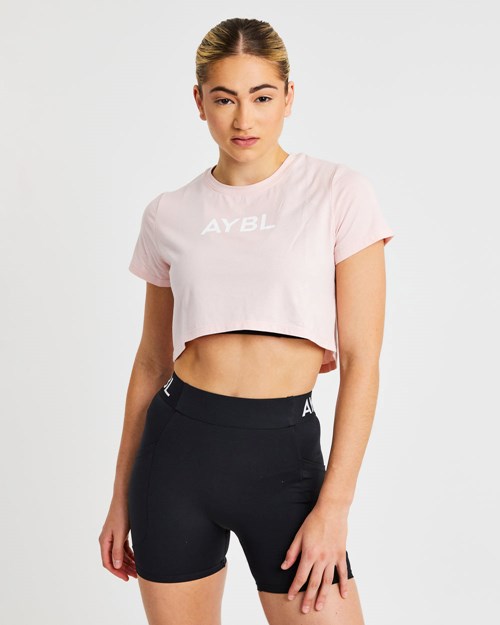 AYBL Crop T Shirt Roze | 9253184-IP