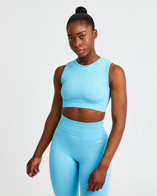 AYBL Evolve Speckle Seamless Crop Vest Lichtblauw | 9201763-FN