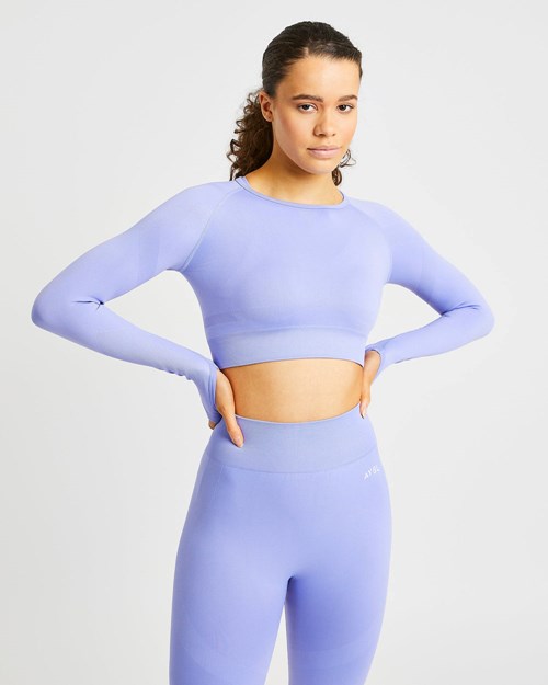 AYBL Reform Seamless Long Sleeve Crop Top Paars | 4980276-JK