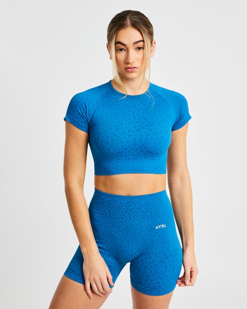 AYBL Evolve Speckle Seamless Crop Top Blauw | 8936052-ZU