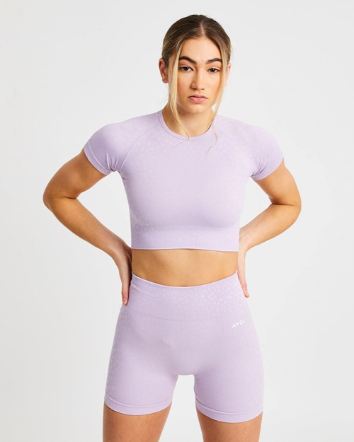 AYBL Evolve Speckle Seamless Crop Top Lilac | 5932748-US