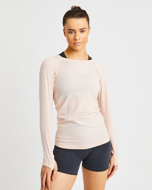 AYBL Embrace Seamless Long Sleeve T Shirt Soft Peach | 9158340-MY