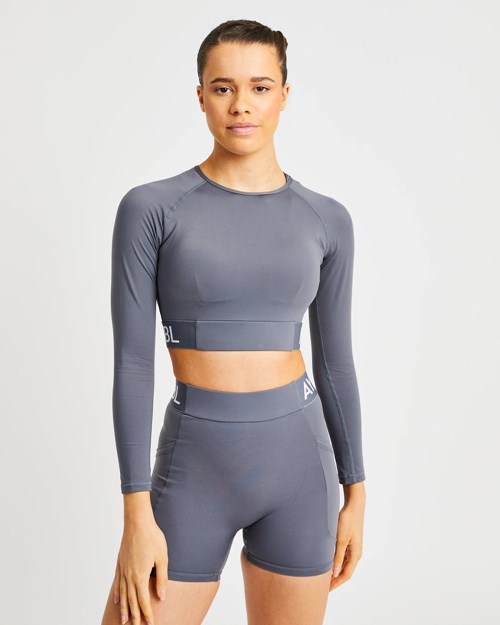 AYBL Training Long Sleeve Crop Top Grijs | 4583920-DW