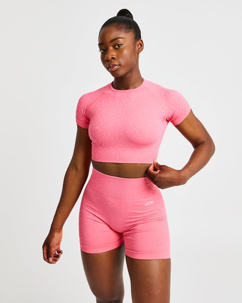 AYBL Evolve Speckle Seamless Crop Top Koraal Roze | 4736815-ZK