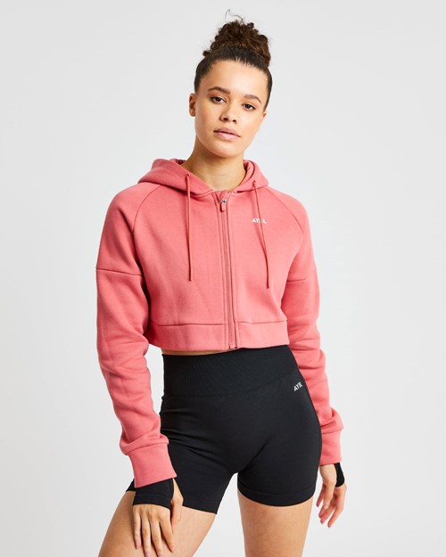 AYBL Beyond Crop Zip Hoodie Rood | 0371642-BY