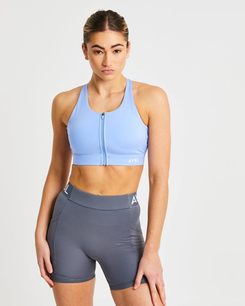 AYBL Sportive Zip Up Sports Bra Blauw | 0873921-CU