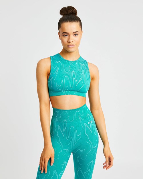 AYBL Velocity Seamless Crop Vest Turquoise | 7302849-RF