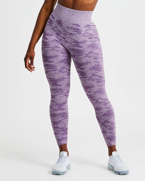 AYBL Evolve Camo Seamless Leggings Plum | 1432907-HN