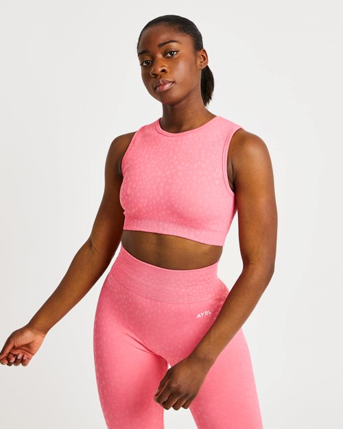 AYBL Evolve Speckle Seamless Crop Vest Koraal Roze | 6972058-LB