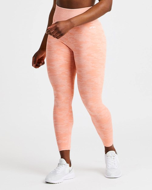 AYBL Evolve Camo Seamless Leggings Peach | 0823541-CB