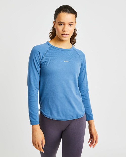 AYBL Reform Seamless Long Sleeve T Shirt Blauw | 0189357-UA