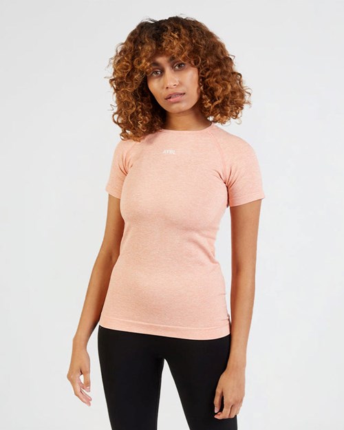 AYBL Motion Seamless T Shirt Peach | 5619743-BW