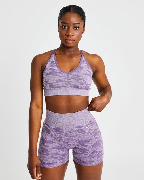 AYBL Evolve Camo Seamless Sports Bra Plum | 6745083-AX