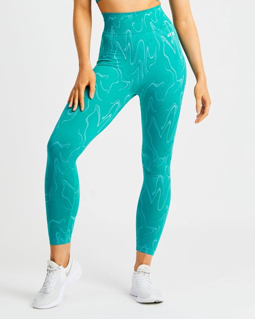 AYBL Velocity Seamless Leggings Turquoise | 9476530-PO