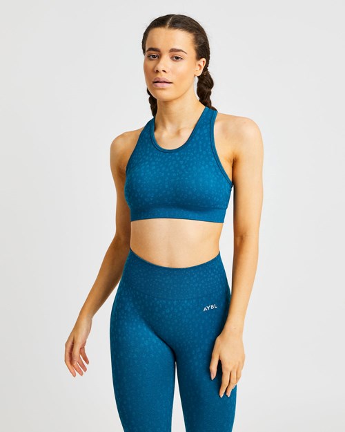 AYBL Evolve Speckle Seamless Sports Bra Teal | 9286743-WF