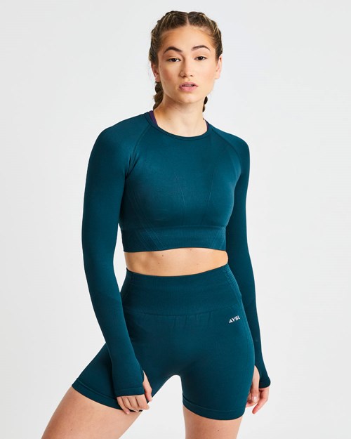 AYBL Balance V2 Seamless Long Sleeve Crop Top Groen | 5648132-TI