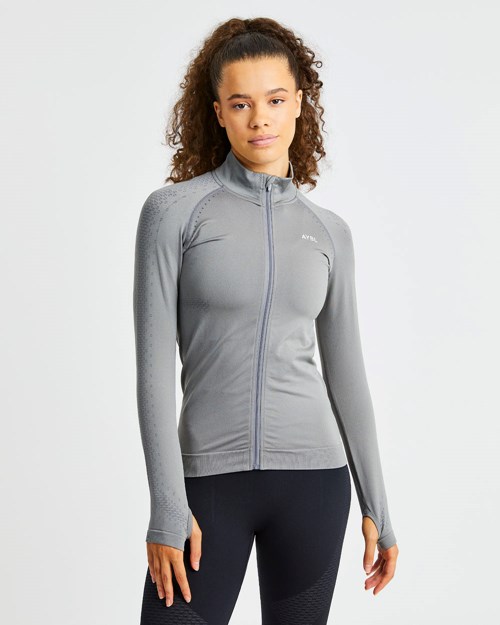 AYBL Ignite Seamless Zip Jacket Grijs | 7658021-CT