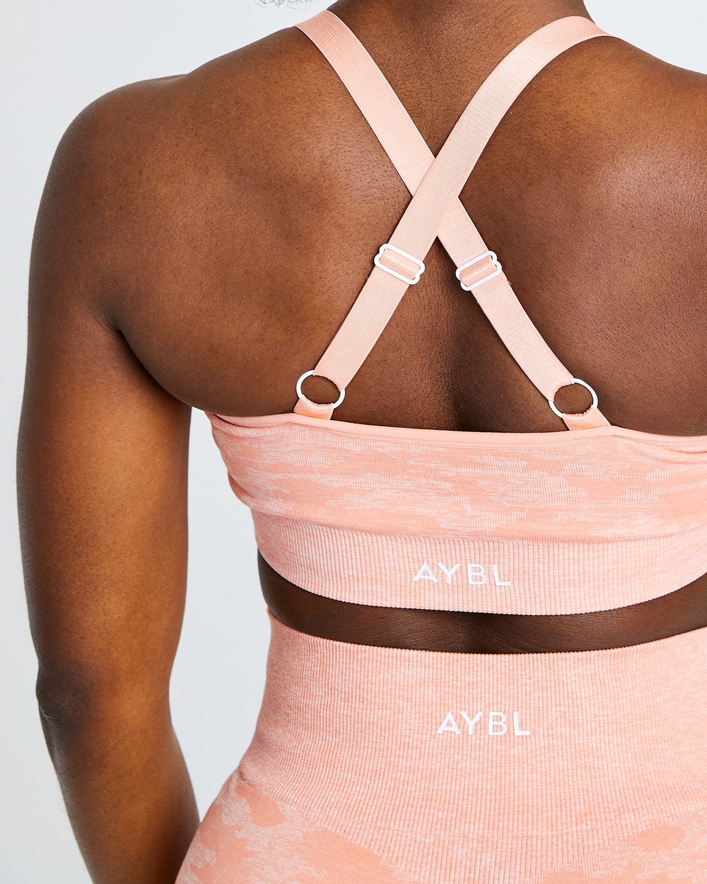 AYBL Evolve Camo Seamless Sports Bra Peach | 9106358-WB