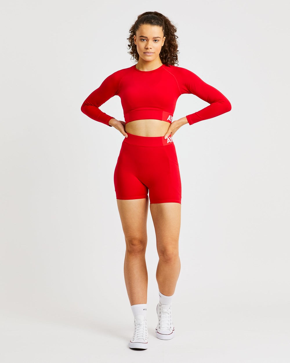 AYBL Training Long Sleeve Crop Top Rood | 9517086-WF