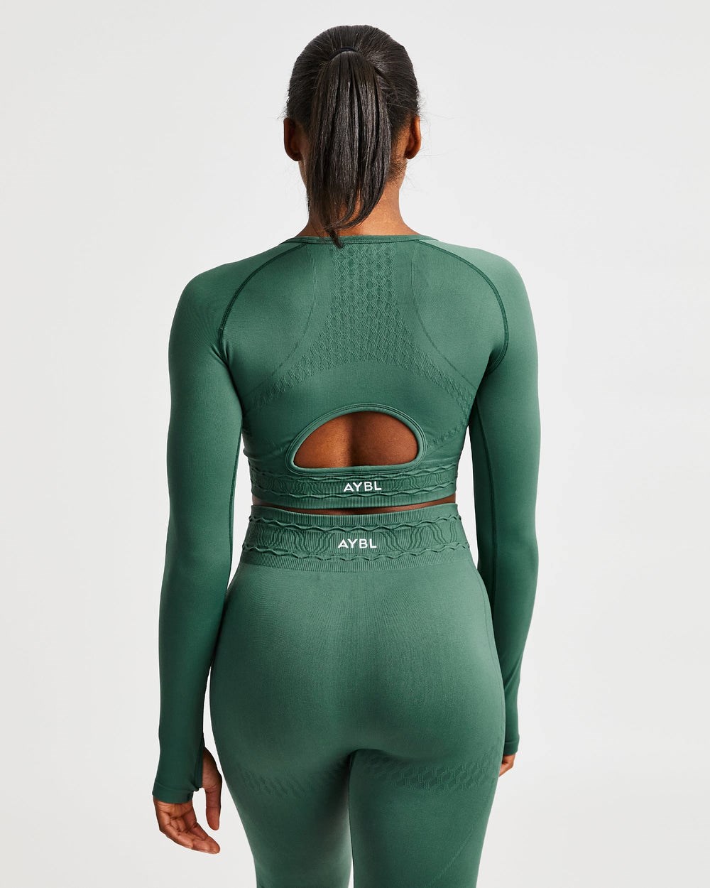 AYBL Elevate Seamless Long Sleeve Crop Top Groen | 7024183-XL