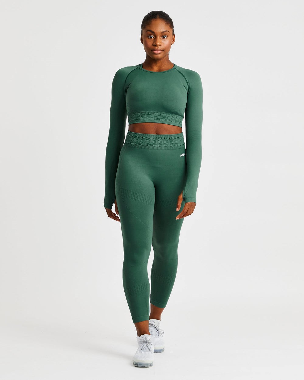 AYBL Elevate Seamless Long Sleeve Crop Top Groen | 7024183-XL