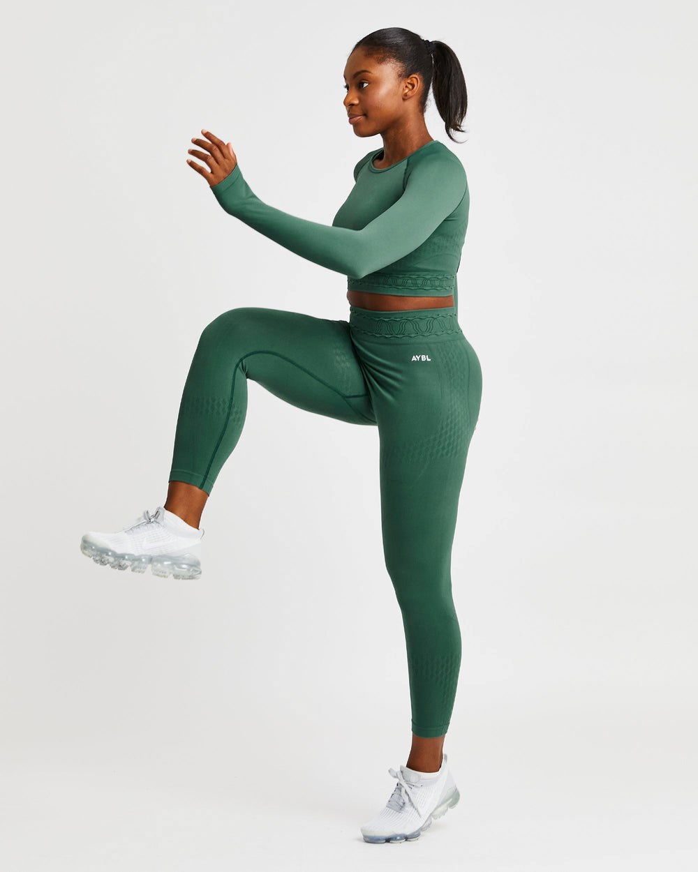 AYBL Elevate Seamless Long Sleeve Crop Top Groen | 7024183-XL