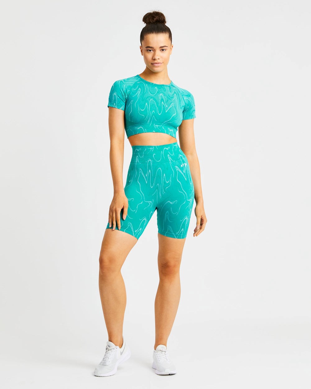 AYBL Velocity Seamless Crop Top Turquoise | 5078296-ZY