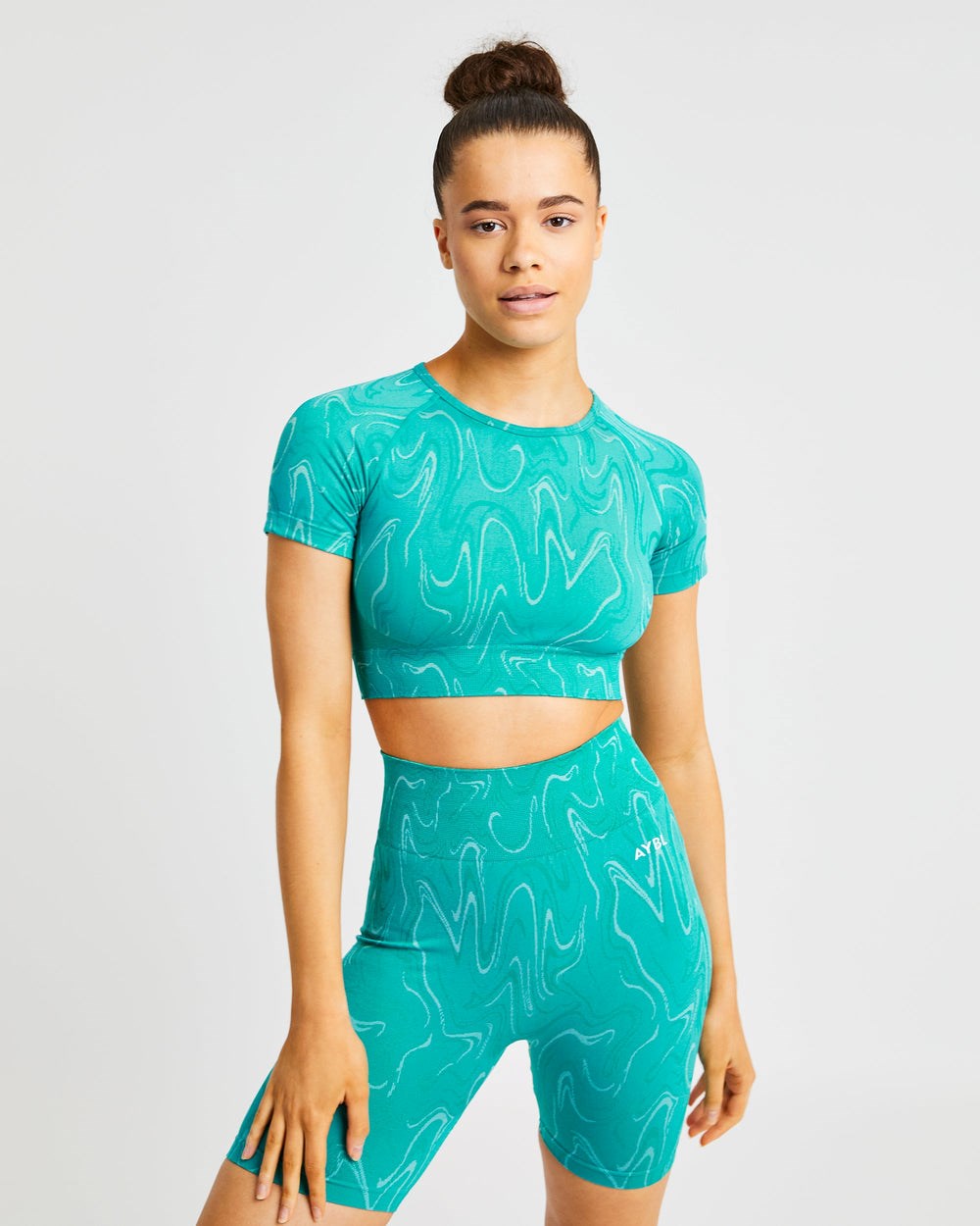 AYBL Velocity Seamless Crop Top Turquoise | 5078296-ZY