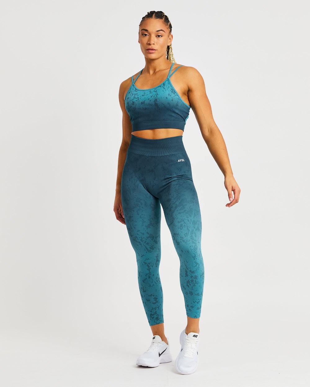 AYBL Flare Seamless Sports Bra Teal | 2064579-IE