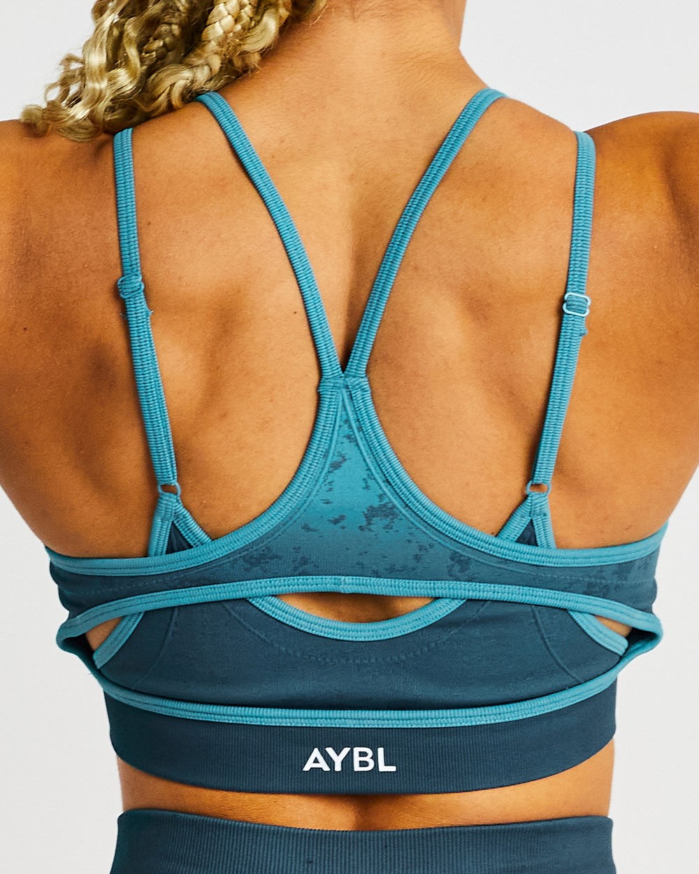 AYBL Flare Seamless Sports Bra Teal | 2064579-IE