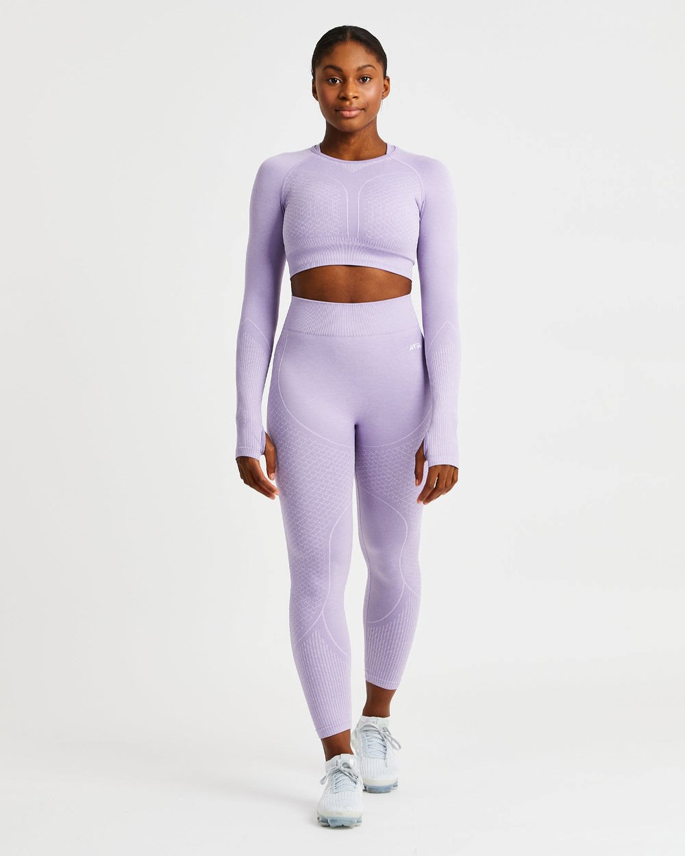 AYBL Impact Seamless Long Sleeve Crop Top Lilac | 2084356-OM