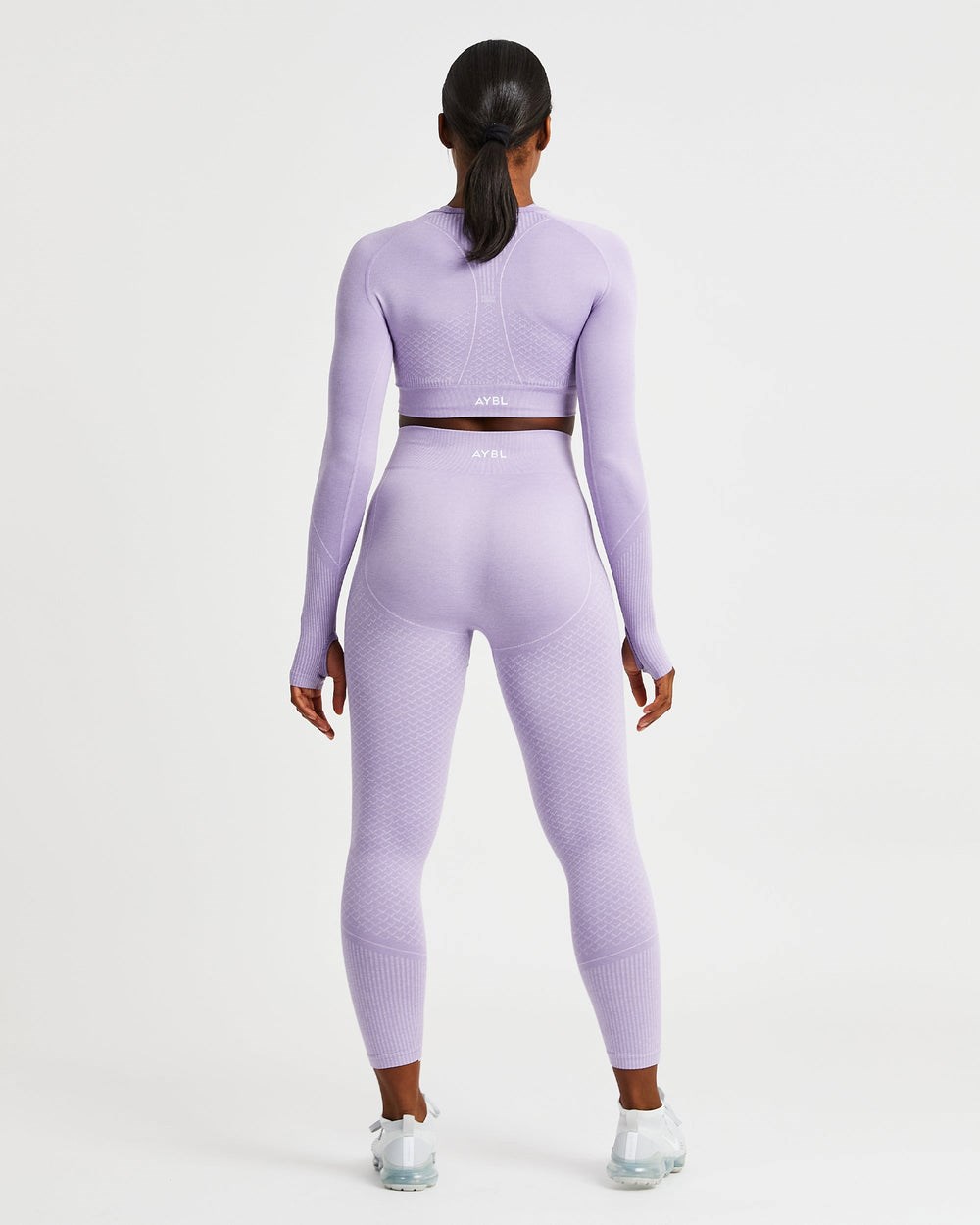 AYBL Impact Seamless Long Sleeve Crop Top Lilac | 2084356-OM