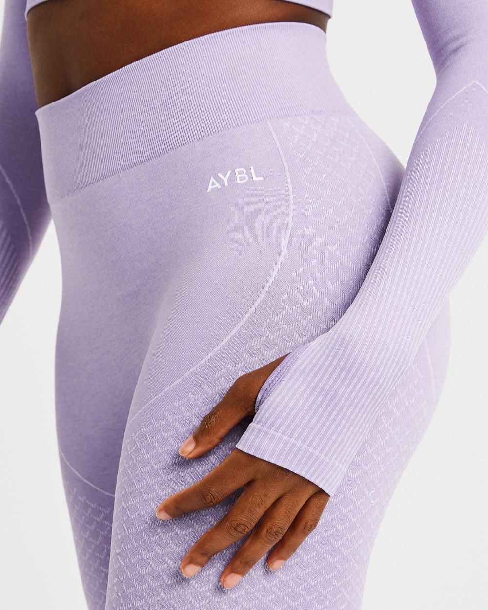 AYBL Impact Seamless Long Sleeve Crop Top Lilac | 2084356-OM