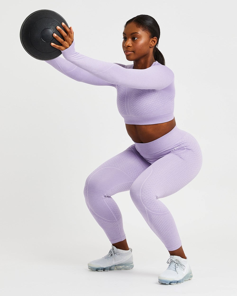 AYBL Impact Seamless Long Sleeve Crop Top Lilac | 2084356-OM