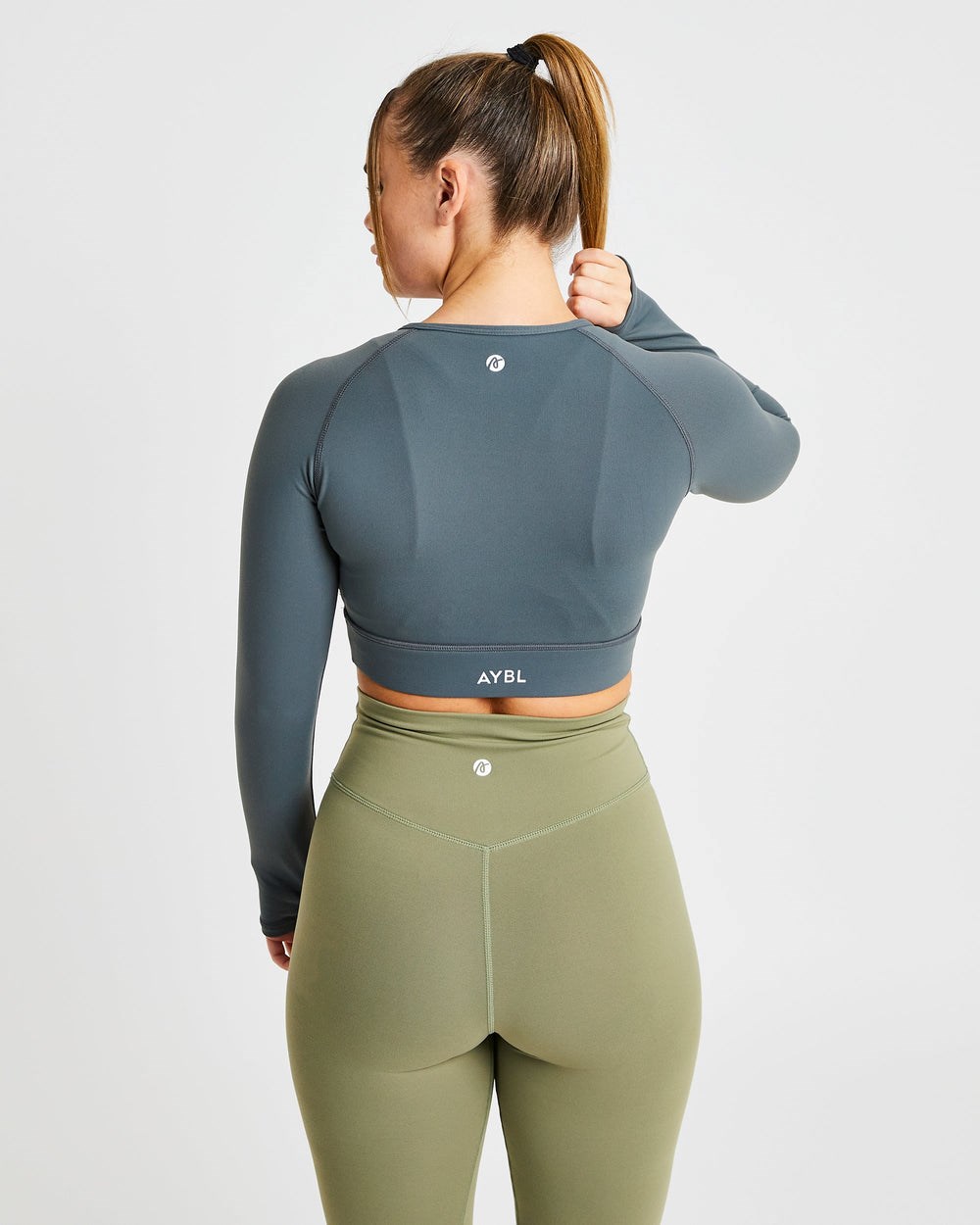 AYBL Core Long Sleeve Crop Top Grijs | 4081623-ZL