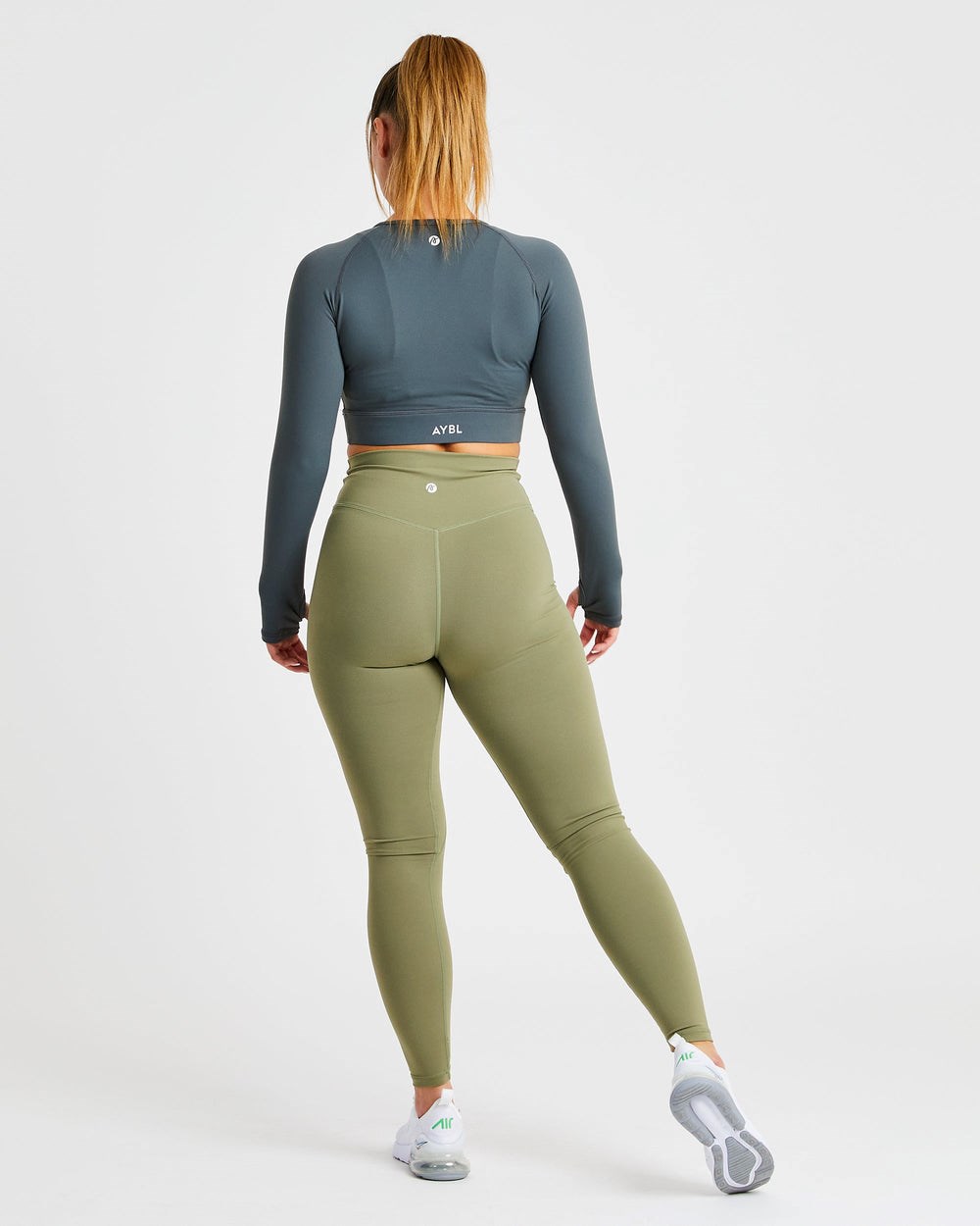 AYBL Core Long Sleeve Crop Top Grijs | 4081623-ZL