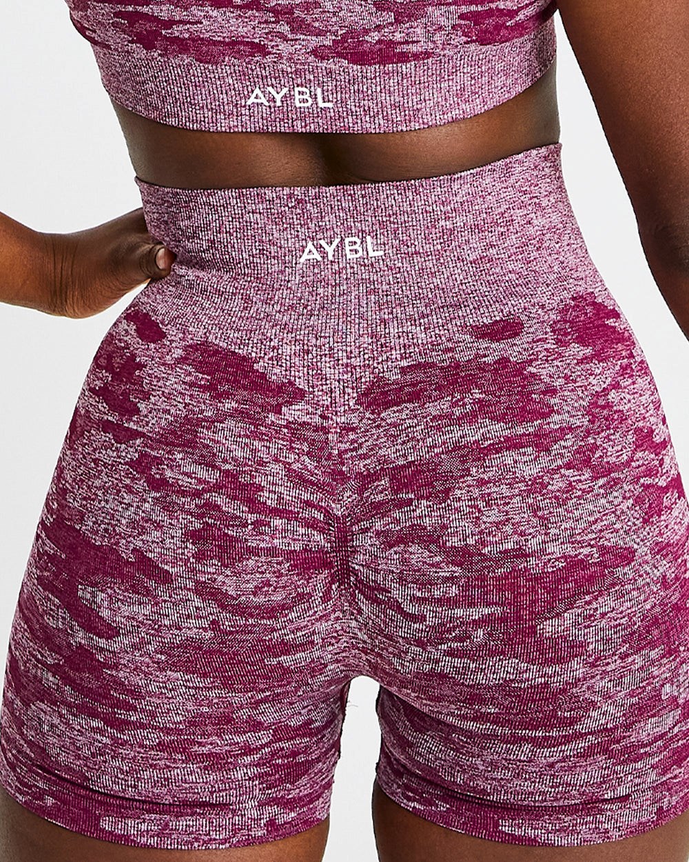 AYBL Evolve Camo Seamless Shorts Bordeaux | 8309561-UY