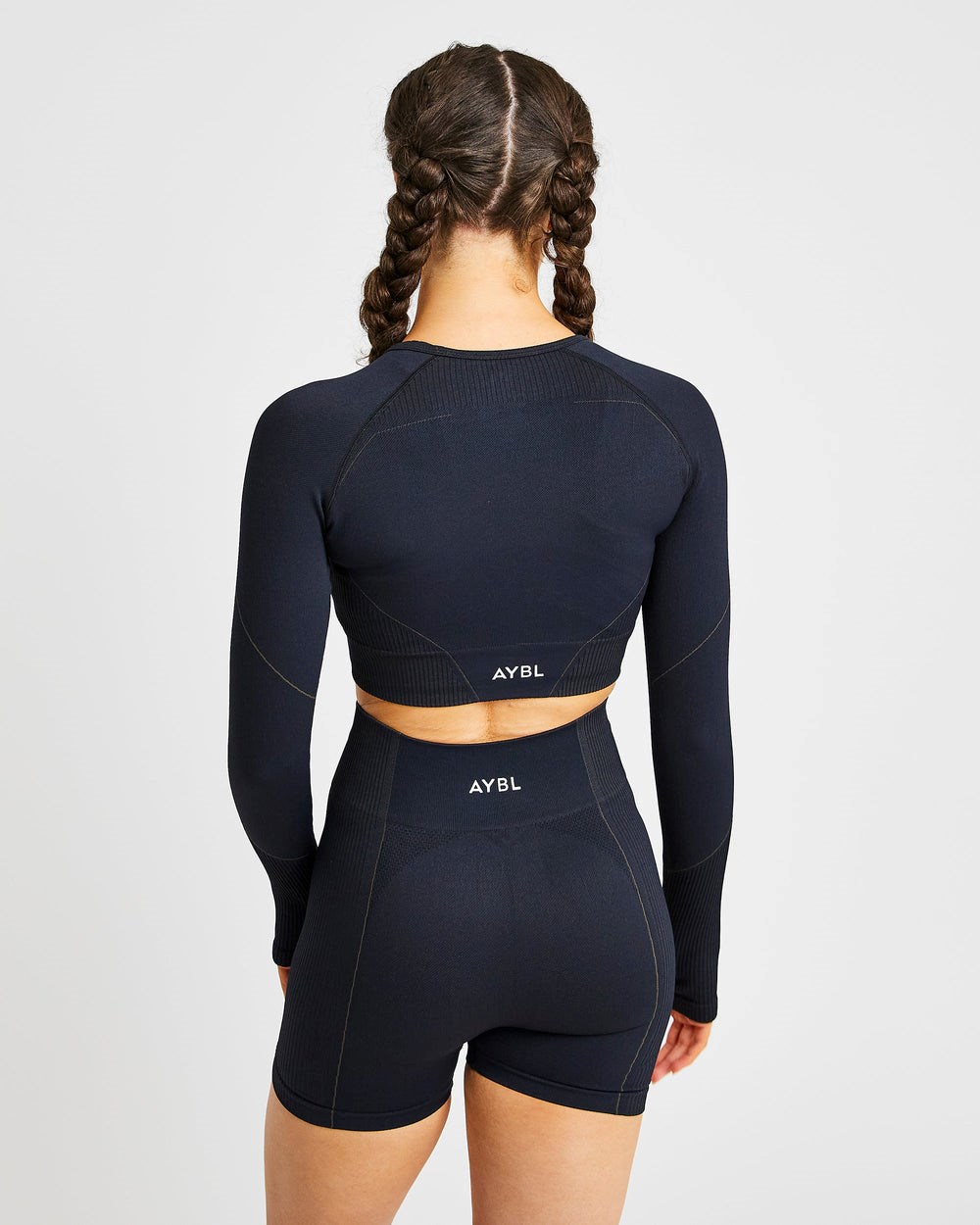 AYBL Reflex Seamless Long Sleeve Crop Top Zwart | 5089467-KQ