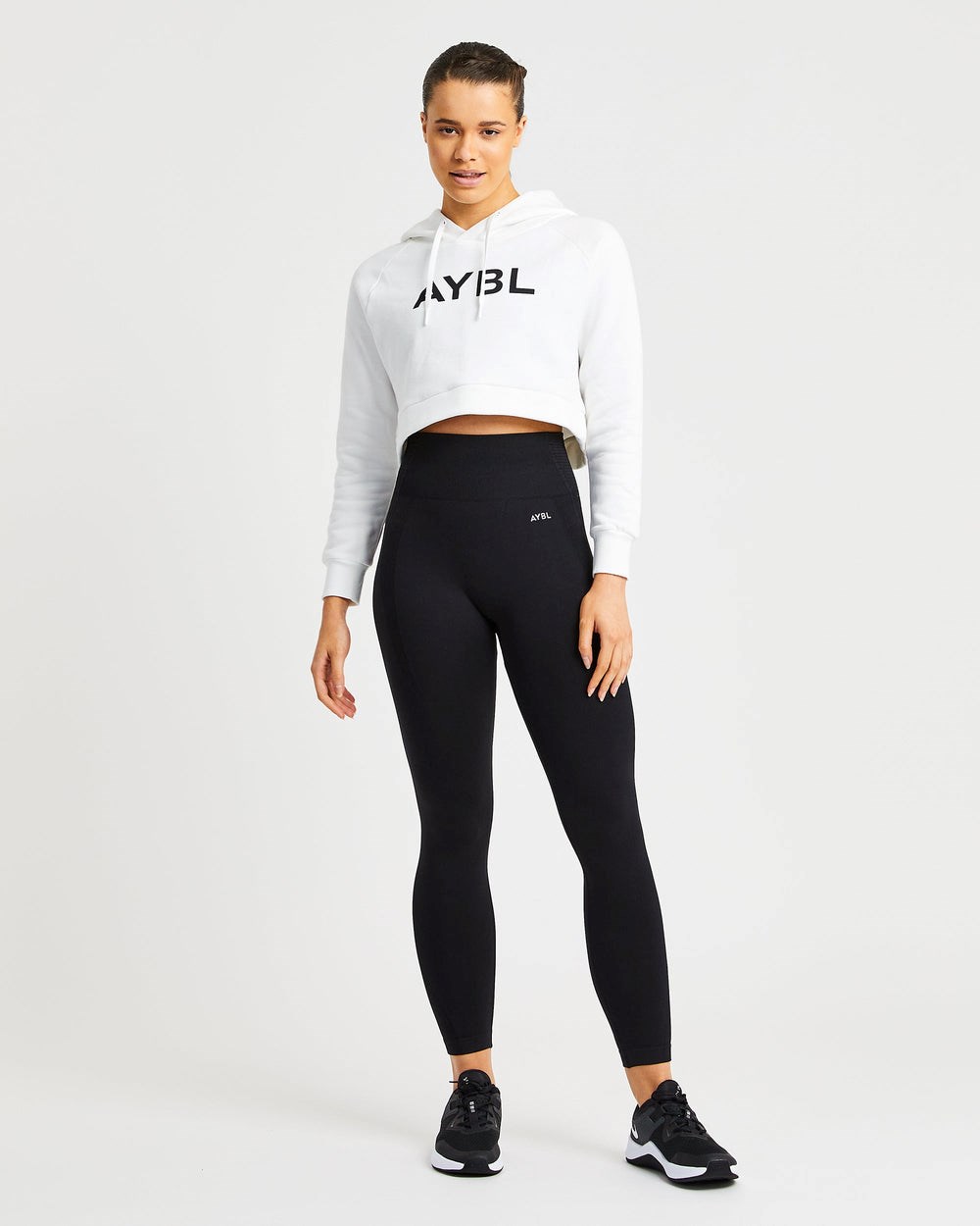 AYBL Staple Crop Hoodie Wit | 0293546-EX