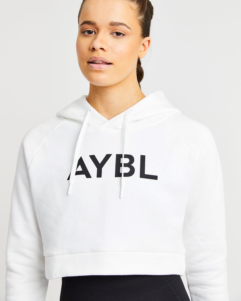 AYBL Staple Crop Hoodie Wit | 0293546-EX