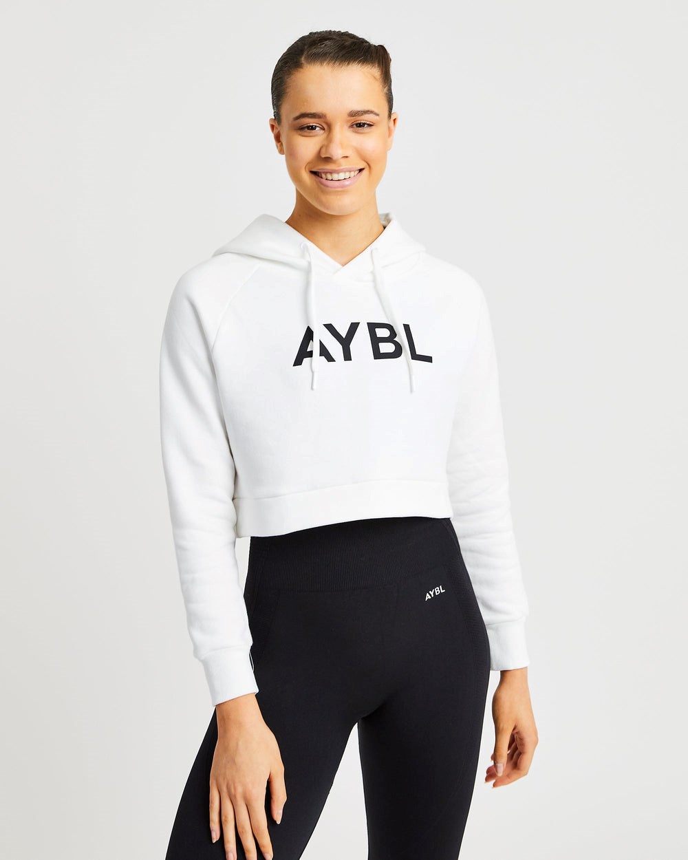 AYBL Staple Crop Hoodie Wit | 0293546-EX