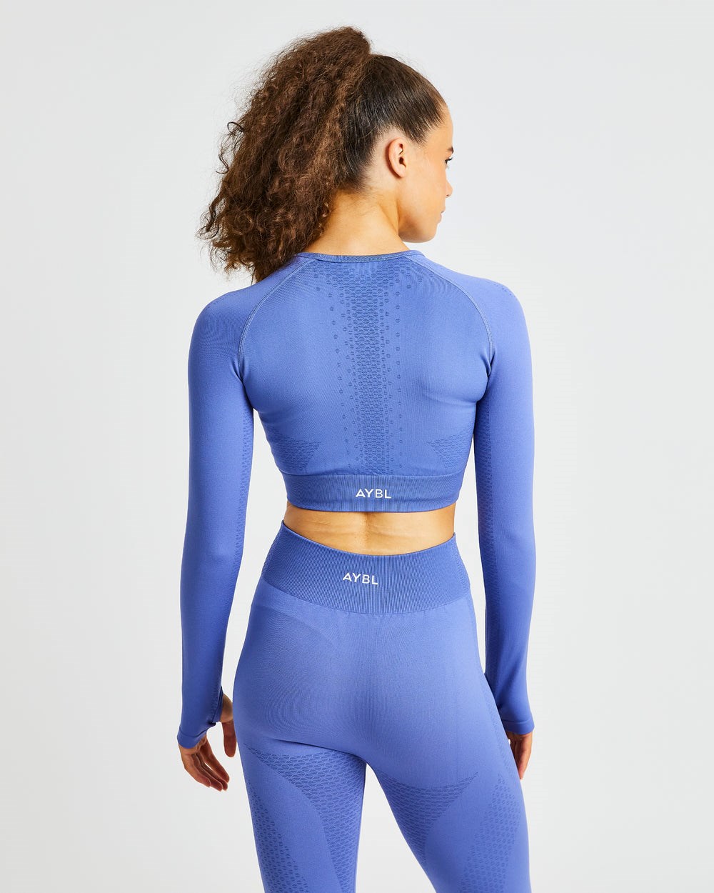 AYBL Ignite Seamless Long Sleeve Crop Top Blauw | 3721098-ME