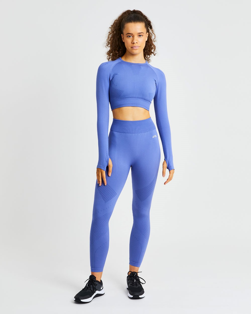 AYBL Ignite Seamless Long Sleeve Crop Top Blauw | 3721098-ME