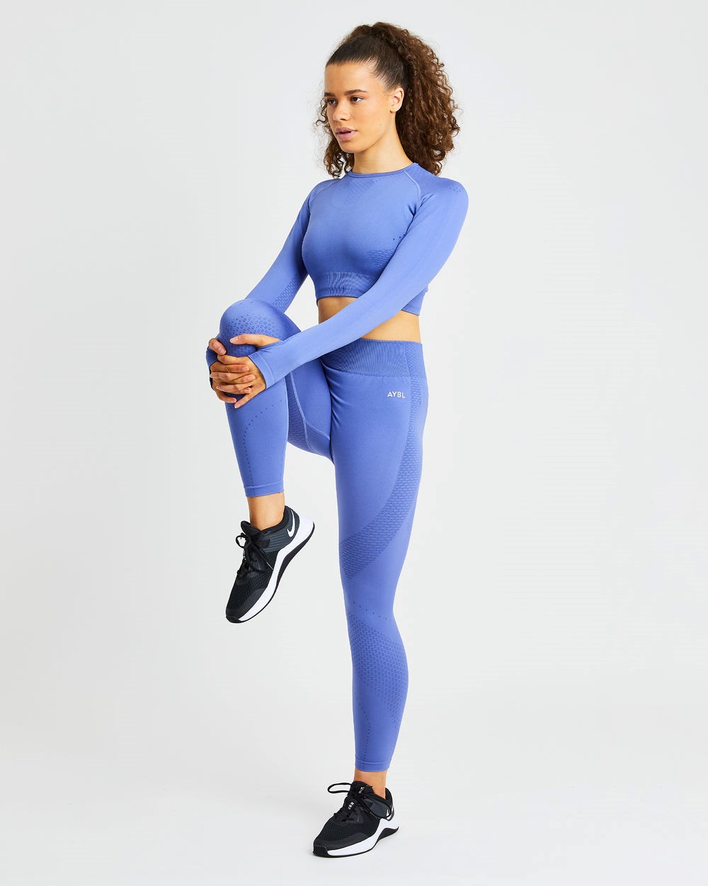 AYBL Ignite Seamless Long Sleeve Crop Top Blauw | 3721098-ME