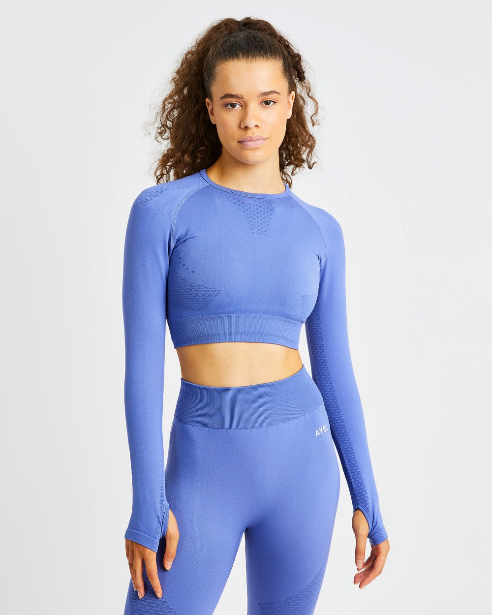 AYBL Ignite Seamless Long Sleeve Crop Top Blauw | 3721098-ME