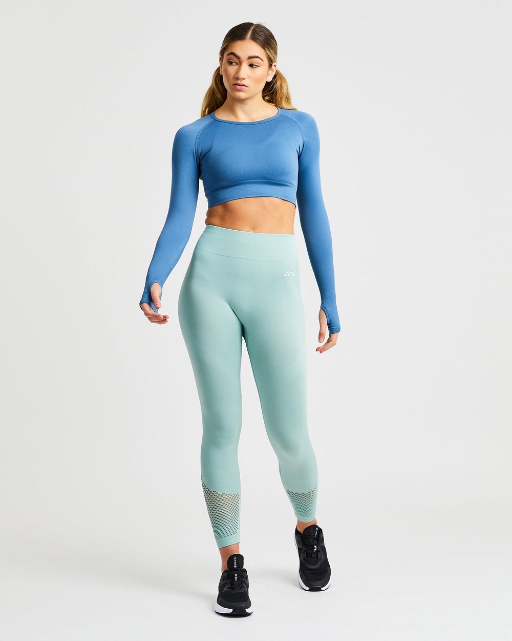 AYBL Reform Seamless Long Sleeve Crop Top Blauw | 5316874-RB