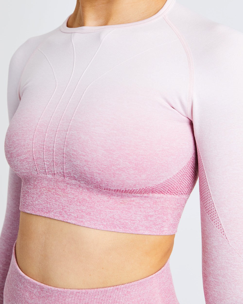 AYBL Pulse Ombré Seamless Long Sleeve Crop Top Roze | 7385614-HY