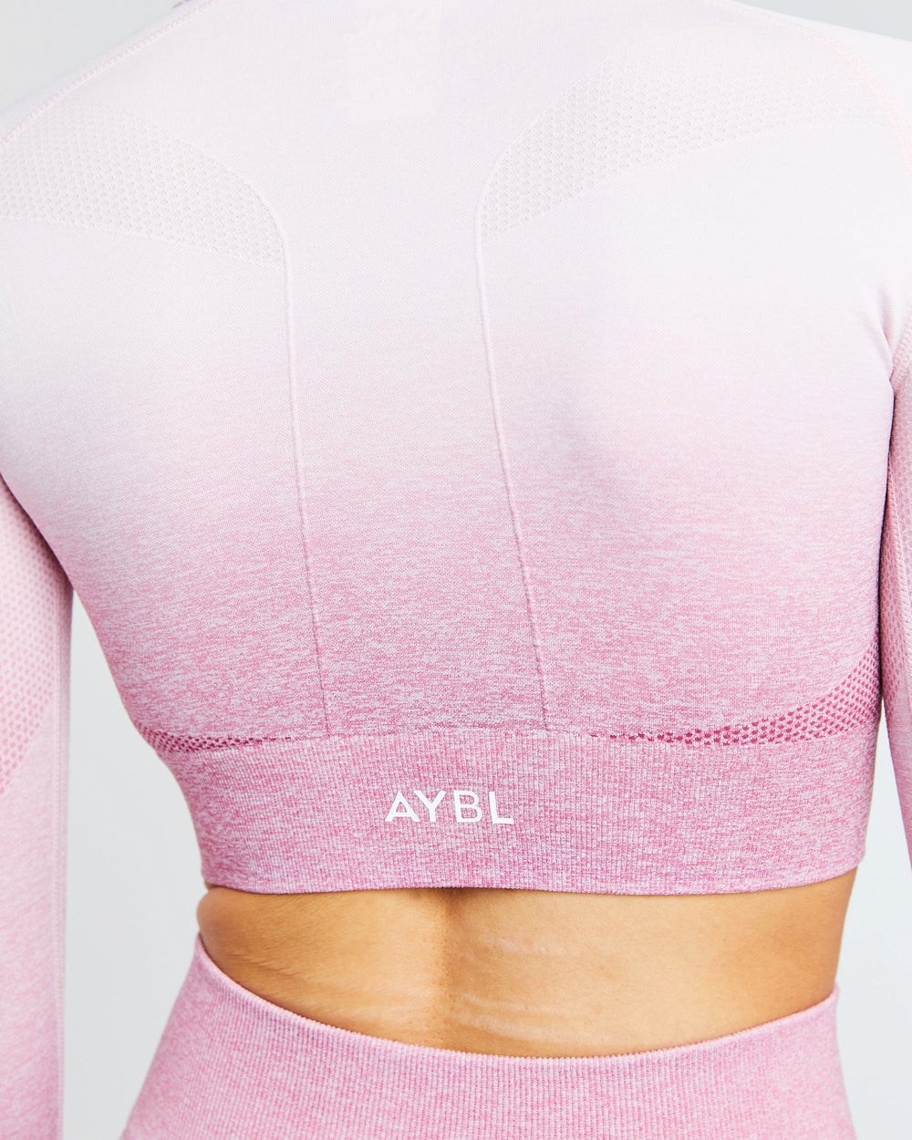 AYBL Pulse Ombré Seamless Long Sleeve Crop Top Roze | 7385614-HY