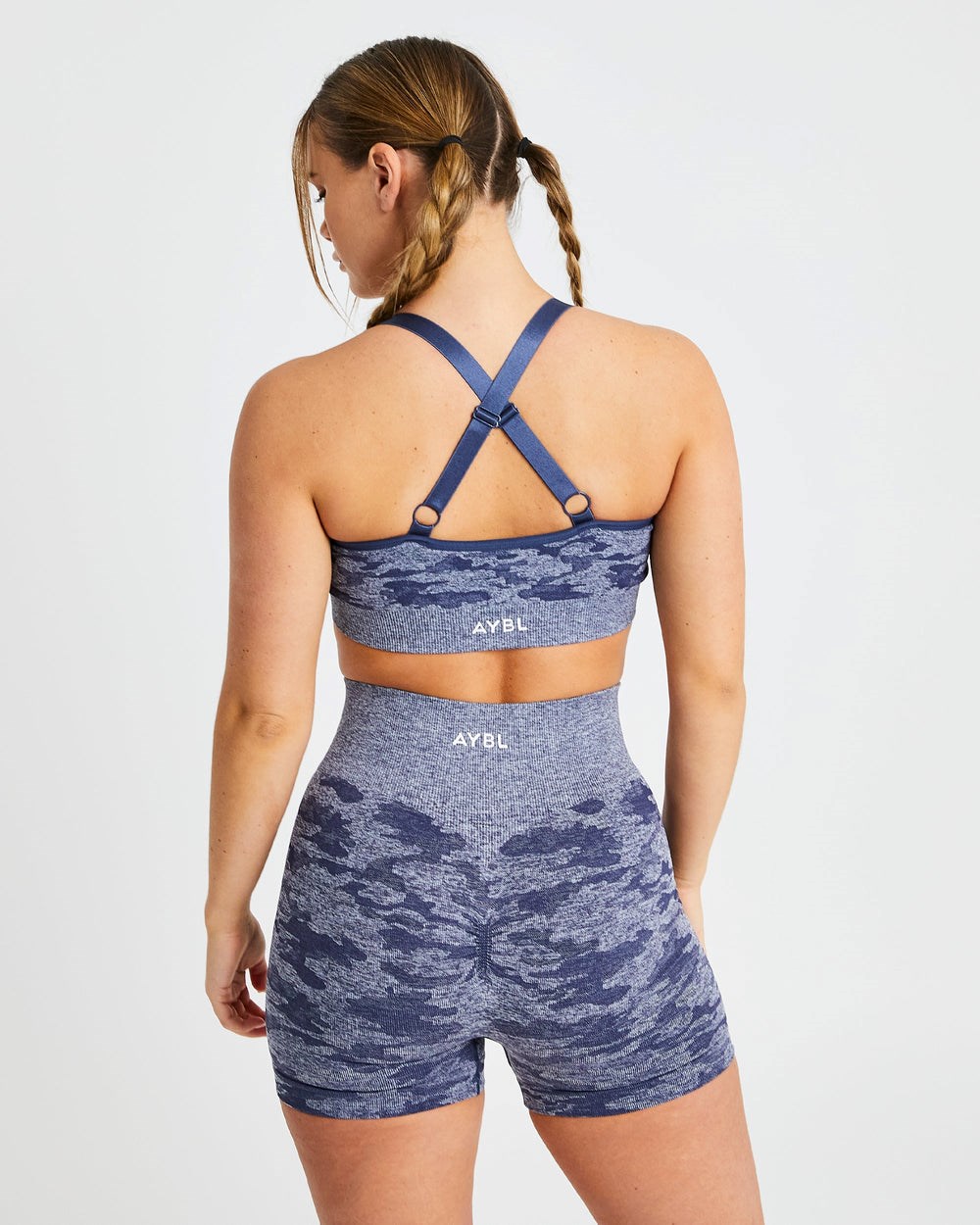 AYBL Evolve Camo Seamless Sports Bra Donkerblauw | 1590478-IO